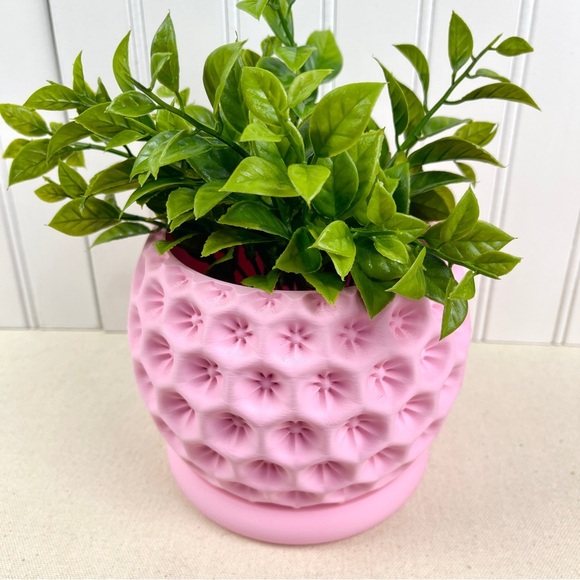 Modern Geometric Planter with Drainage Tray, Starry Planter Pot, Flower Pot - Picture 4 of 8